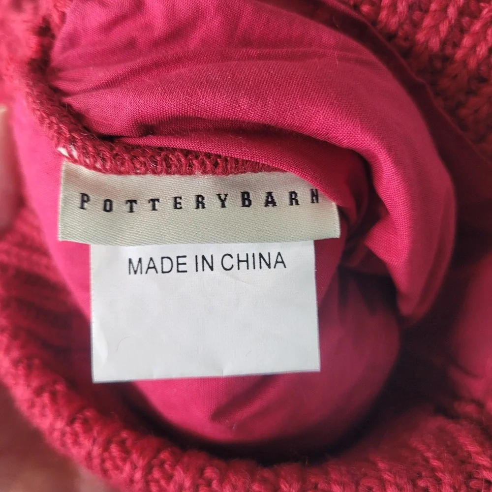 Pottery Barn Red Sweater Christmas Stocking Chunky Knit New w Tags